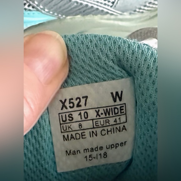 Apex Womens Boss Runner Active Shoes X-Last-Silver Sea Blue Size 10 X-Wide EUC - Picture 3 of 12